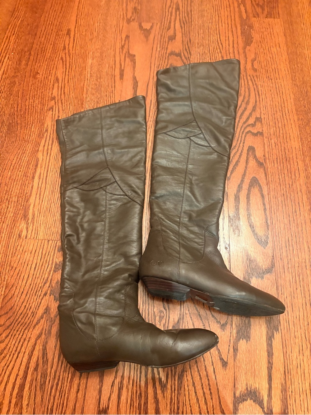 Lucky Brand Women's Over-the-Knee Leather Boots - Olive Brown